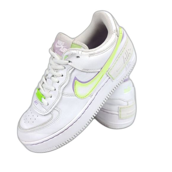 Nike Air Force 1 White Violet Shock Wild Berry Sneakers Training Shoe Womens 7.5 - Picture 1 of 9